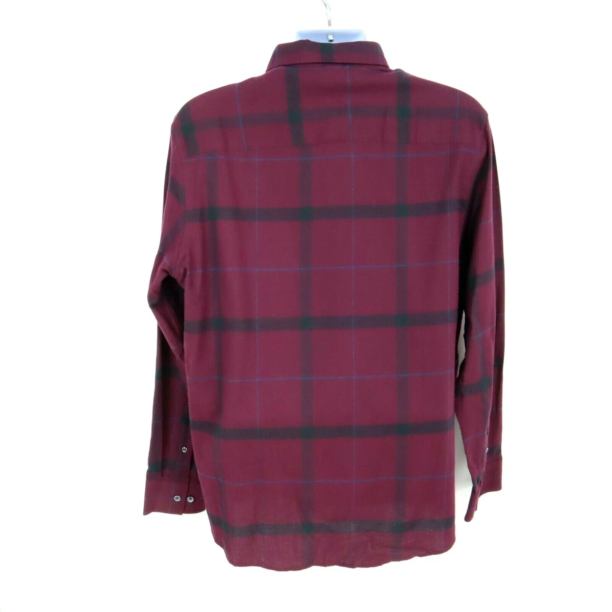 ALFANI Mens Burgundy Plaid Button Down Casual Shirt XL メンズ - スーツ