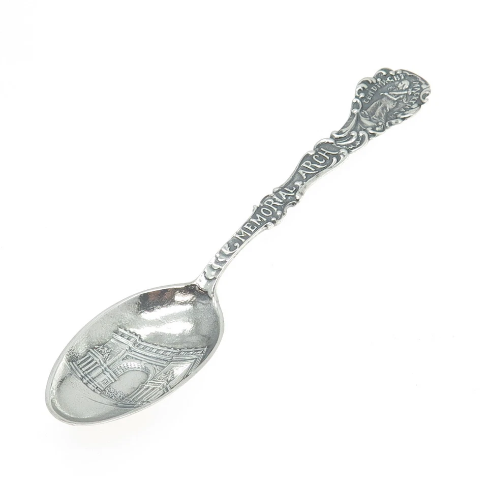 Cuchara de café GORHAM 925 plata esterlina antigua arco conmemorativo estados y ciudades Foto 4 de 4