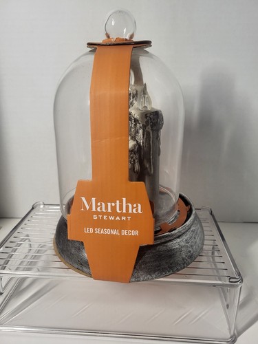 Martha Stewart Halloween LED Black Drip Candles Cloche - Picture 3 of 7