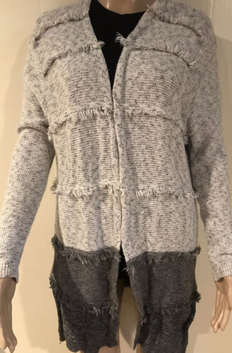 Nic + Zoe Women Gray Cardigan Open from  Petit Small Stripped (55) - Picture 1 of 9