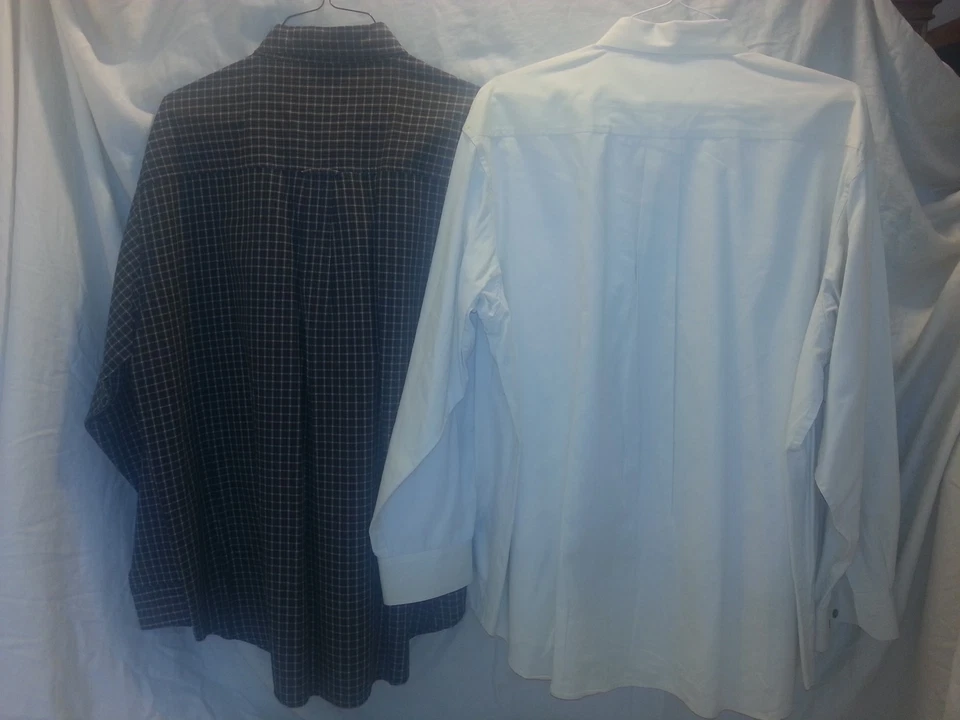 Lote de 2 camisas masculinas Sedgefield verde pele de cereja botão frontal XXL manga longa em excelente estado usado - Imagem 4 de 4