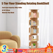 360° Rotating Bookshelf Bookcase Storage Shelf Freestanding Display Rack Stand