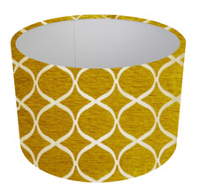 Geometric Mustard Yellow Drum Lampshade Table Lampshade, Pendant Shade