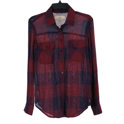 Thread & Supply Button Up Red Blue Women's Small