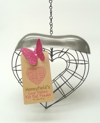 Bird Feeder Honeyfields Love Nature Fat Ball Heart Shaped Feeder