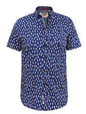 D555 Men's HACKFORD Surf Board Printed Shirt With Pocket in Navy 2XL to 6XL
