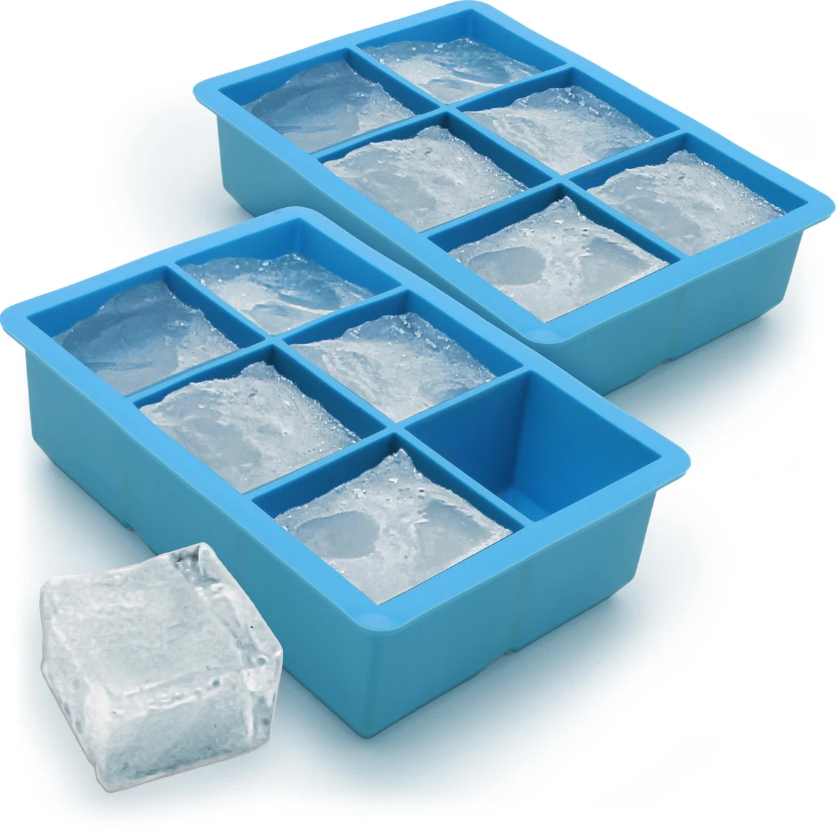  CKE Ice Cube Tray with Lid and Bin, 3 Pack Silicone