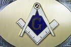 New Rare Vintage Freemason Mason Masonic Cut Out "G" Belt Buckle - Diamond Cut — photo 4