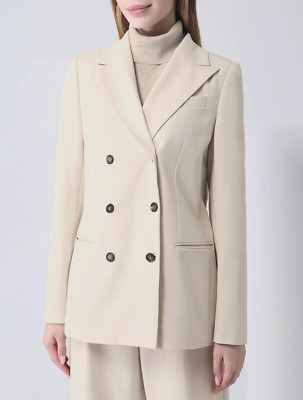 NWT $4195 Brunello Cucinelli Women Cotton Knit DB Jacket With Beading 42  W242
