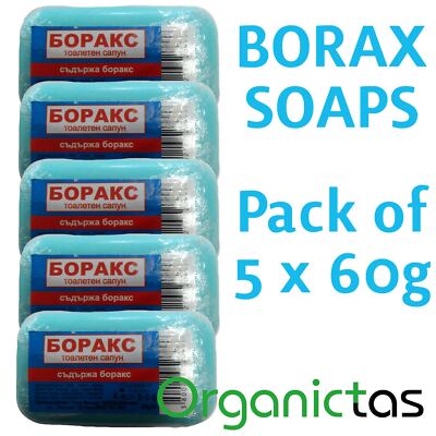 Boraks Seifenstück / 5er Pack Seifen 60g / Aufhellend, dunkle Flecken, Pigmentierung, ect..