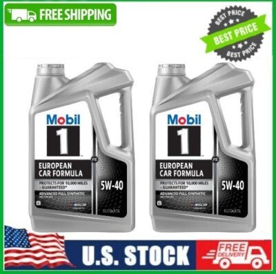 2 PACK Mobil 1 FS European Car Formula Full Synthetic Motor Oil 5W-40, 5 Quart