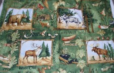 Wildwood Wildriver wildlife deer bear Wilmington panel fabric