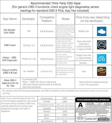 Veepeak OBDCheck BLE OBD2 Bluetooth Scanner Auto OBD II Diagnostic Scan Tool for - Picture 2 of 4