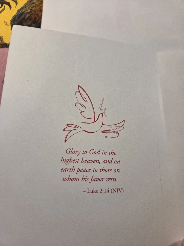 Голубь с мотивационными цитатами рождественская открытка синий и белый - Изображение 4 из 4