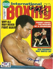 Muhammad Ali & Danny Lopez Auto International Boxing Magazine Cover PSA/DNA