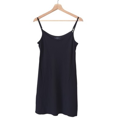 Commando Scoop Neck Mini Cami Slip Dress Nylon Stretch Black USA Layering Large