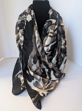 NWT Chico's 100 Silk Animal Print Square Scarf 33 X 33 Leopard Abstract
