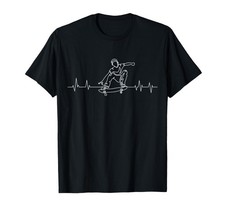 Skateboard Heartbeat Skateboarder Skater Boys Children T-Shirt Small, Black