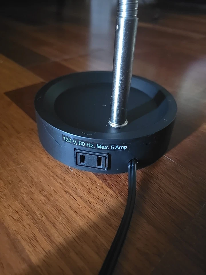  Lámpara de escritorio LED con base de toma de CA negro mate Foto 4 de 4