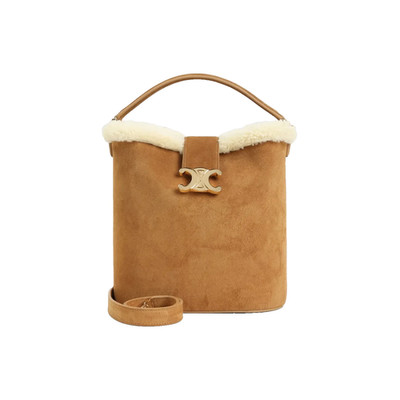 CELINE Louise Medium TOBACCO CREAM Bucket Bag New & Authentic