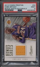 2013 Panini Prestige Bonus Shots Materials #50 Kobe Bryant Black Mamba PSA 9