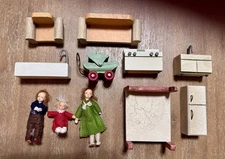 Vintage German Caco Dolls With Handmade Dollhouse Furniture - 1901 Kansas Farm