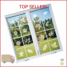 FINGOOO Window Decals for Bird Strikes,52 Pieces Large Leaf Shape Anti Collision