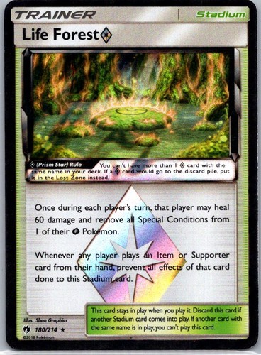 Pokemon TCG Life Forest 180/214 Lost Thunder Holo LP
