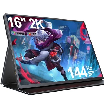 2K 144Hz 16 Zoll QHD Tragbarer Monitor Freesyn mit Metallgehäuse VESA-kompatibel