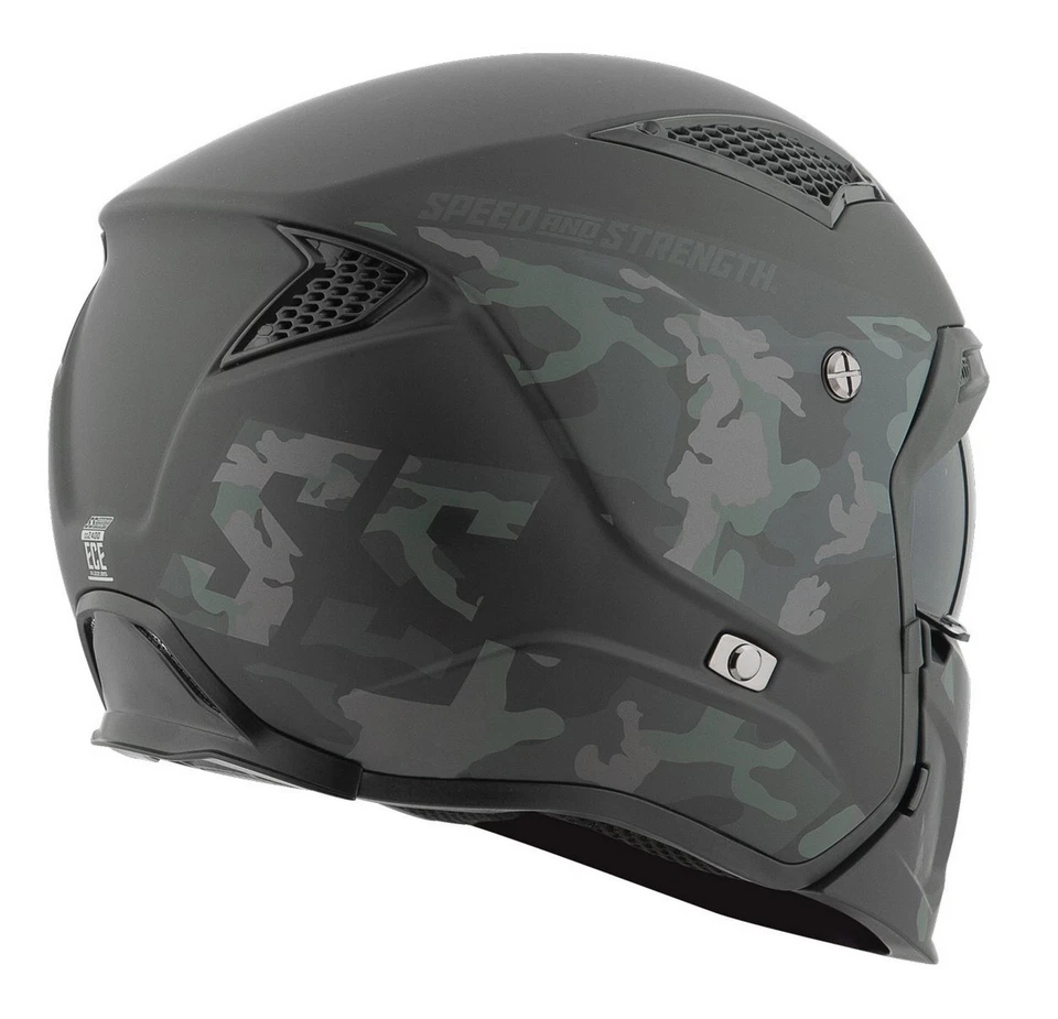 Casco de motocicleta Speed & Strength SS2400 Call To Arms cara abierta negro/camuflaje MD Foto 3 de 3