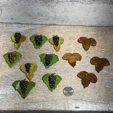 Lot Of 12 Unbranded Pack Of Grape, Leaves, Crafting Novelty Button Covers