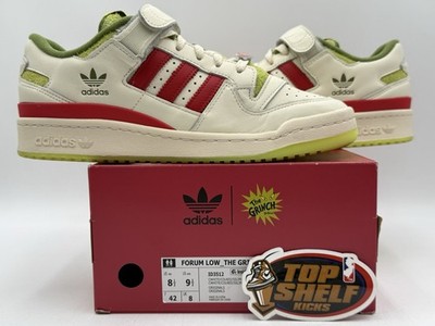 Adidas Dr. Seuss Forum Low The Grinch Used Size 8.5 Authentic Rare Cream White