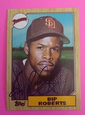 1987 Topps BIP ROBERTS Autographed  ROOKIE CARD #637 RC Signed Auto On Card AU. rookie card picture