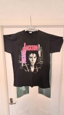 MICHAEL JACKSON Vintage Official T-Shirt Black BAD Tour 1988 Large RARE