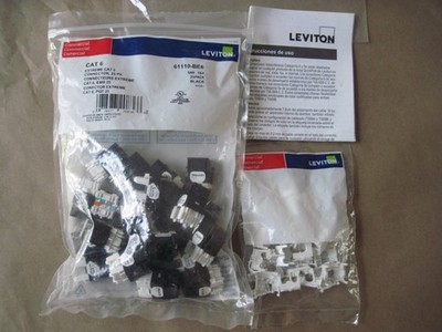 (Qty 24) Leviton 61110-BE6 eXtreme CAT 6 Connectors, Keystone Jack, New Open Pkg