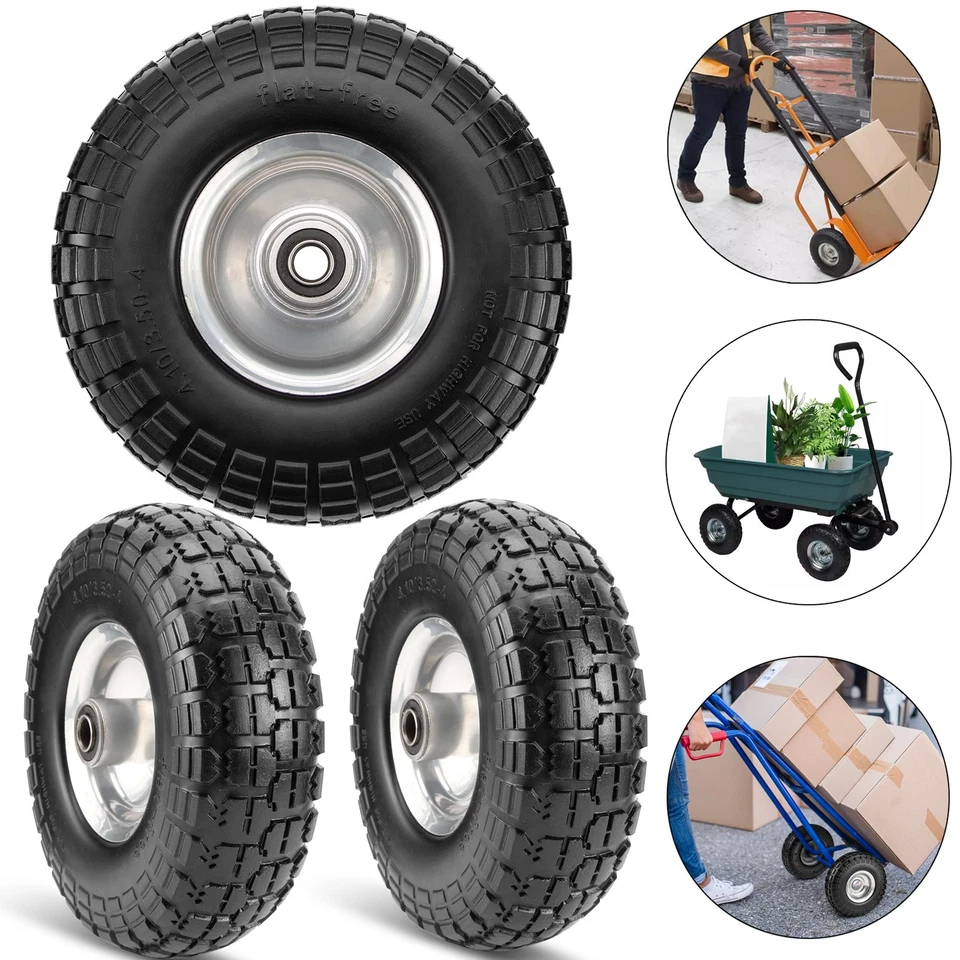 Vollgummi Reifen Ø 260 mm 4.10/3.50-4 Bollerwagen Reifen Ersatz Sackkarrenrad - Bild 3 von 4