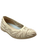 BZees Kit Stretch Knit Machine Washable Ballet Flat Paradise Beige