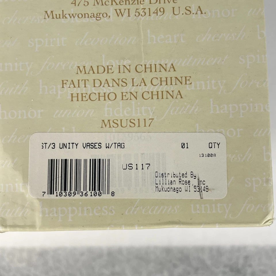 Jarrón de 3 piezas de vidrio Lillian Rose Unity Sand Set Foto 3 de 4