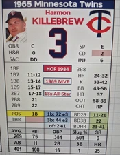 Statis Pro Baseball custom team 1965 Minnesota Twins PDF FILE ONLY