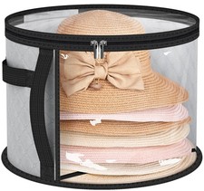 AOODA Oversized Clear Hat Storage Bag, Holds up to 7 Caps Cowboy 16.5", Grey