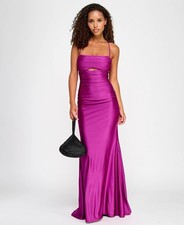 City Studios Juniors' Power-Stretch Cut-Out Draped Gown - Orchid - 5/6 (Defects)