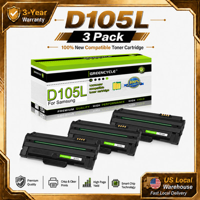 3x D105L Black Toner Cartridge for Samsung MLT-D105L Fit For ML-1915 SCX-4623FW