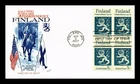 US COVER FINLAND INDEPENDENCE 50TH ANNIVERSARY FDC BLOCK OF 4 FLEETWOOD