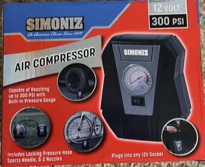 #ad SIMONIZ 12V Air Compressor 300 PSI w 12V Socket #01116 $23.99