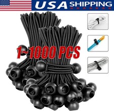 4 Inch Black Ball Bungee Bungie Cord Canopy T...