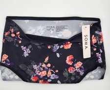 Soma Vt Modern Brief Black Floral Dreams Size Small NWT Free Shipping