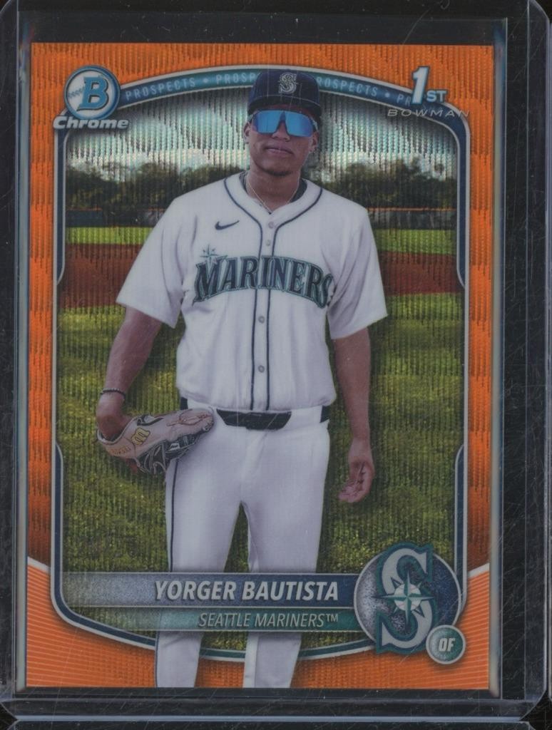 2025 Bowman Chrome YORGER BAUTISTA RC 1st Orange Wave Refractor /25 JA340