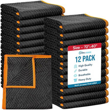 Heavy Duty Padded Moving Blankets 72" X 40" 12 Pack Packing