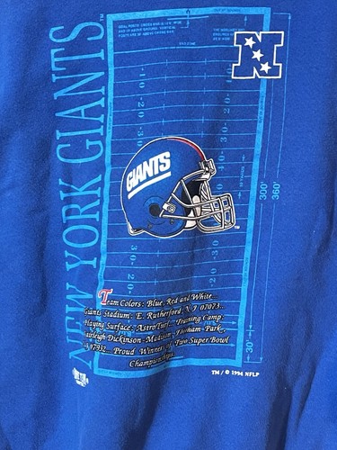 Vintage 90s New York Giants Home Team Sweatshirt Crewneck Size Youth Large - Picture 2 of 7