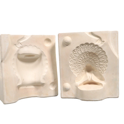 Vintage Ceramic Mold Peacock Plaster Slip Casting Mold Pottery 7'' Standing